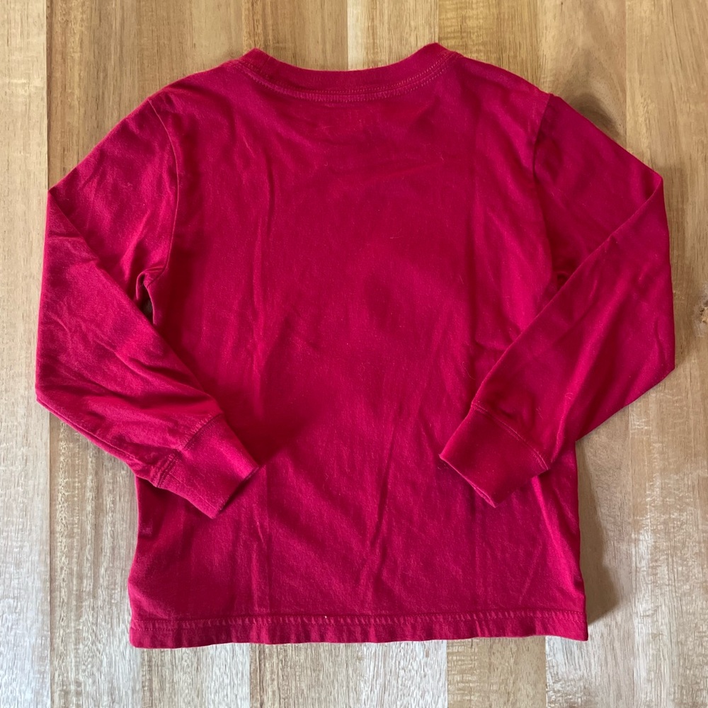 Polo by Ralph Lauren Red Long Sleeve Shirt with Christmas Teddy Bear, size 4T - Picture 2 of 4